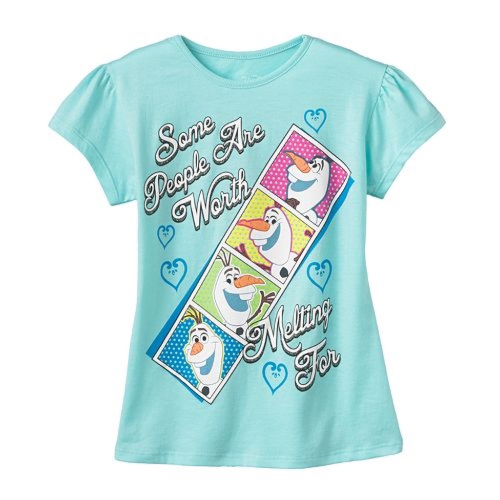 Disney Frozen Olaf Tee Girls Sz 4 5 6 NEW